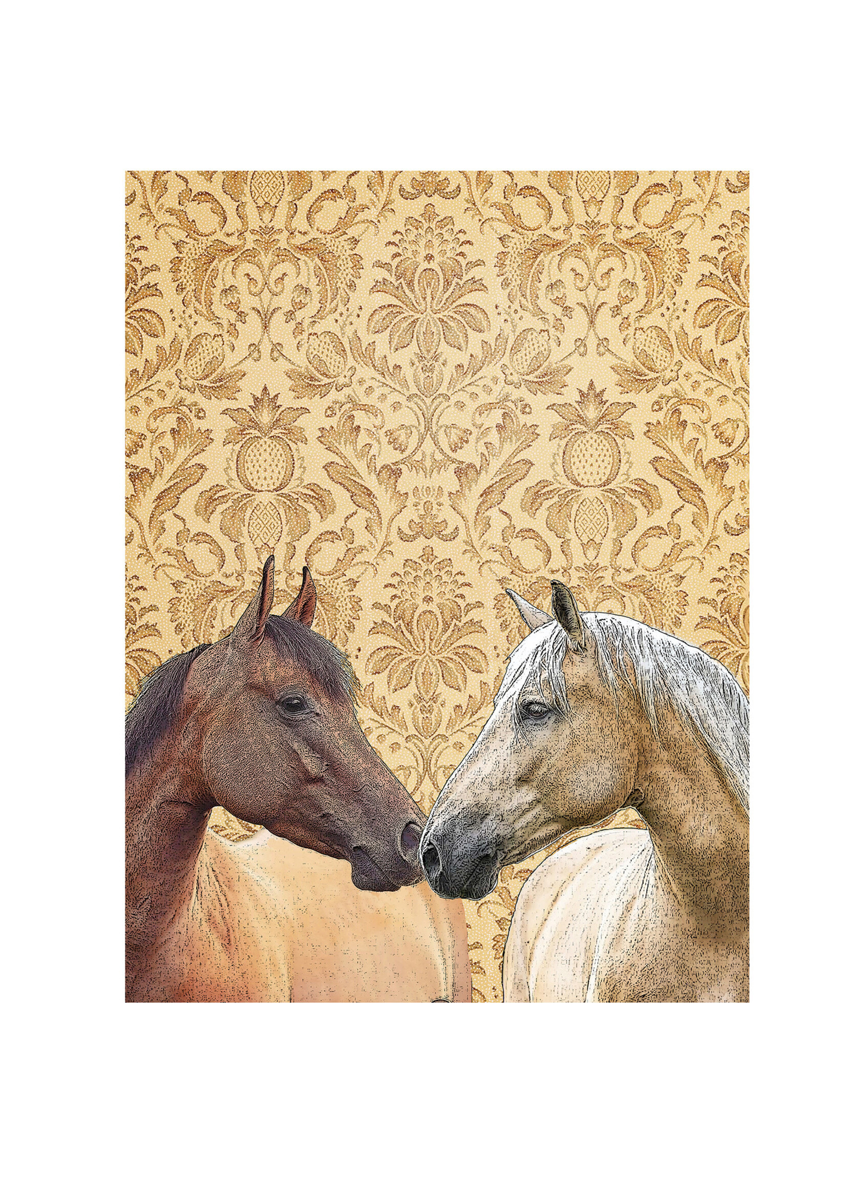 Alphie and Ollie horses kitchen towel