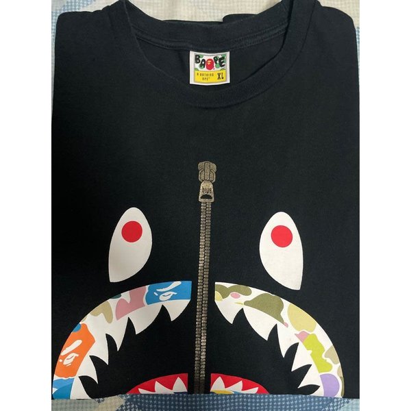 BAPE Bape Classic Multi Color Shark Tee Black/Grey Small