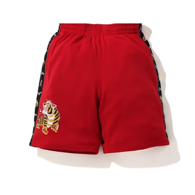 BAPE Bape Tiger Jersey Wide Shorts Red Medium
