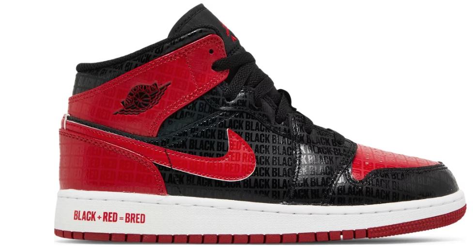 Air Jordan 1 Mid SS GS 'Black + Red = Bred' | Status YYC