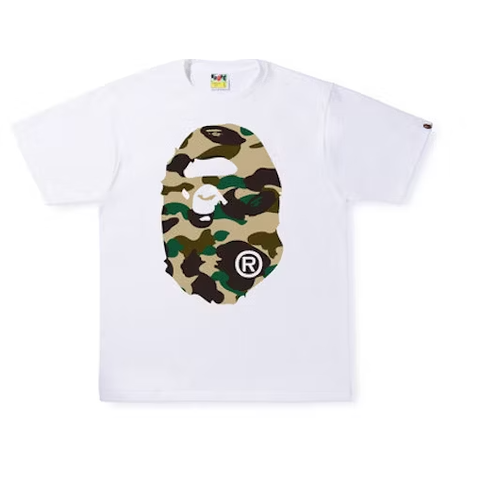 BAPE 1st Camo Big Ape Head Tee 'White Yellow'