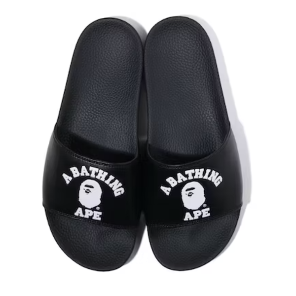 BAPE A Bathing Ape College Slide Sandal 'Black' 9M
