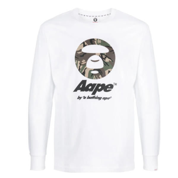 AAPE By Bathing Ape AAPE by A Bathing Ape Long Sleeve Tee 'White' MEDIUM