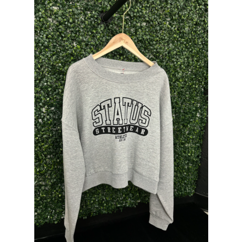 Status Athletics Cropped Crewneck 'Heather Grey'