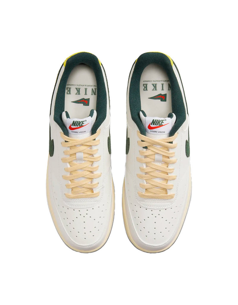 Nike Court Vision Lo- Off White/Green - Sports Gallery