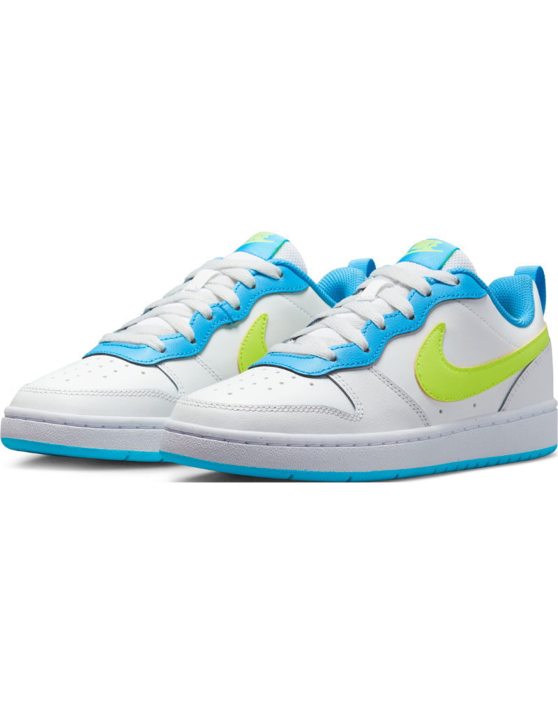 Nike Court Borough Low Gs- White/Blue/Lime