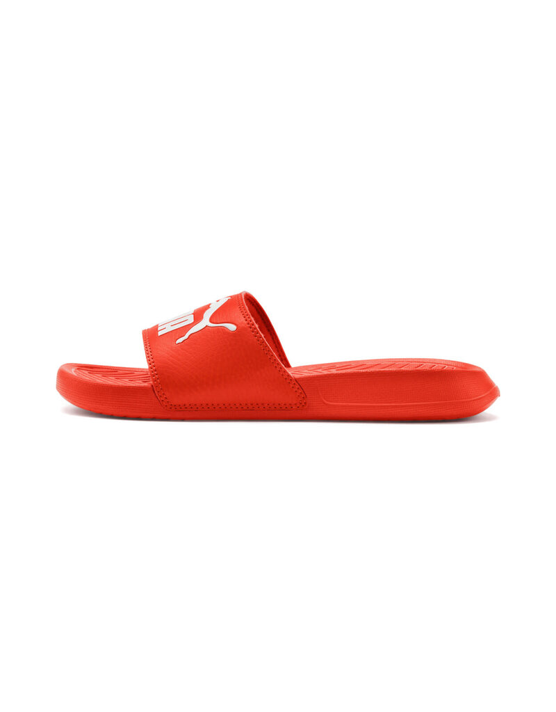 Puma Slides Jr. PopCat Slide- Cherry Red/White