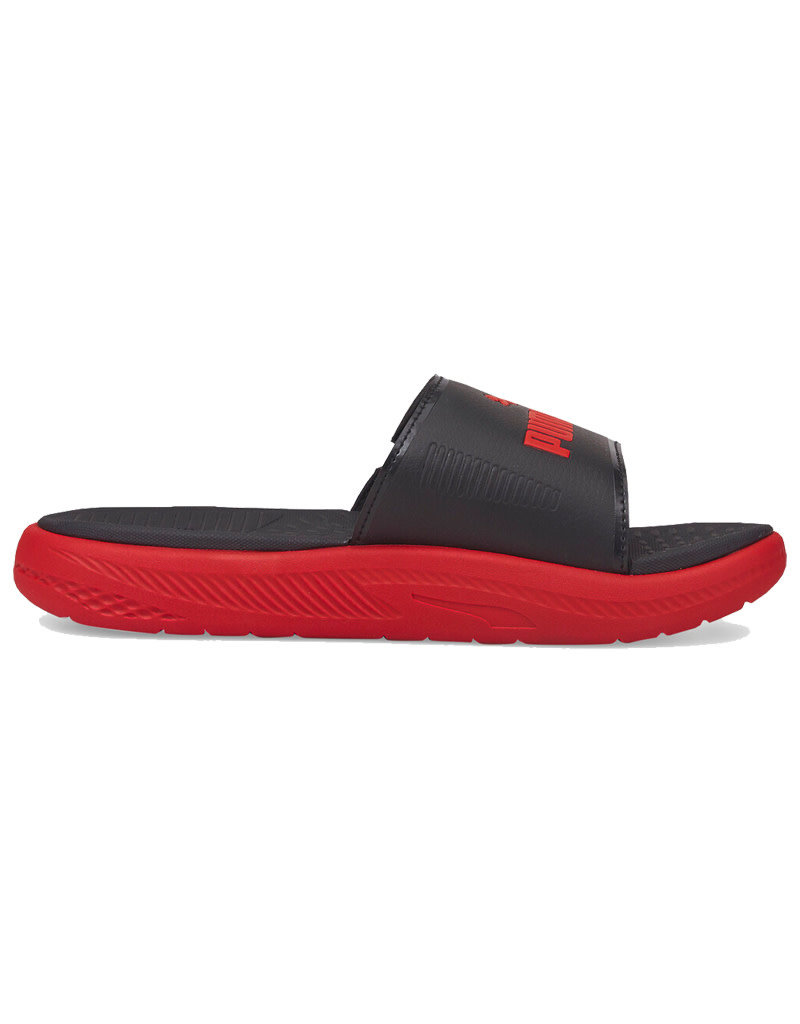 Puma Jr. SoftRide Slide- Black/Red