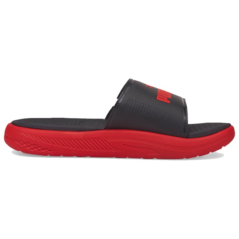 Puma Jr. SoftRide Slide- Black/Red