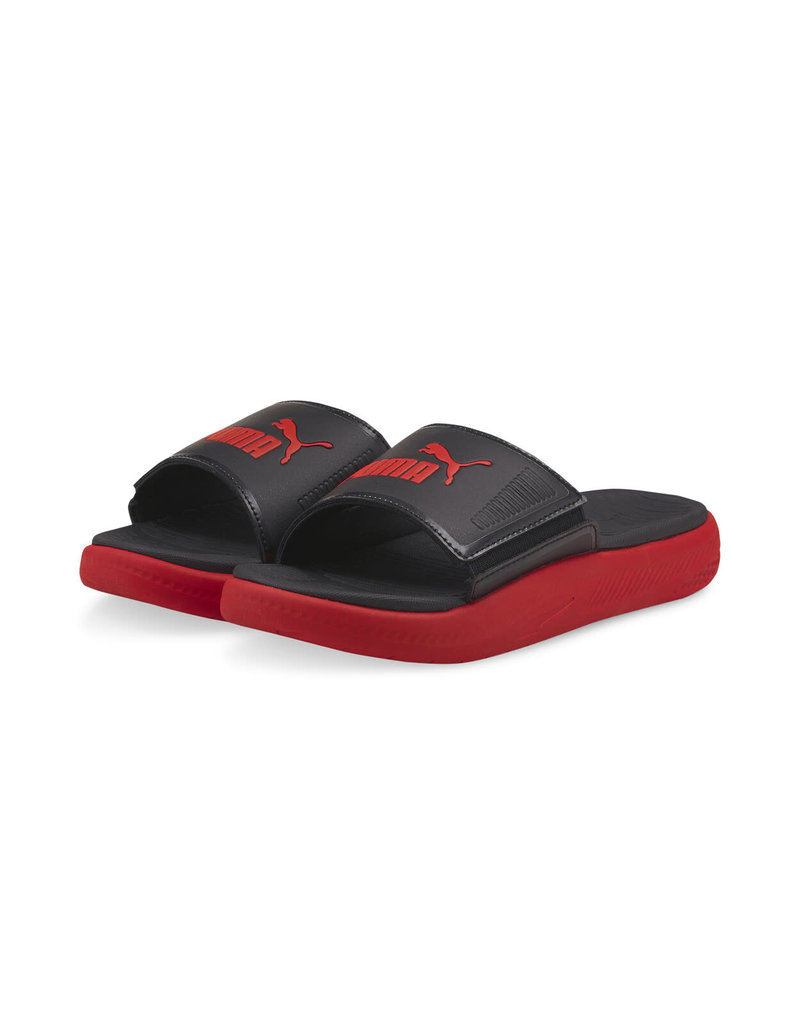 Puma Jr. SoftRide Slide- Black/Red