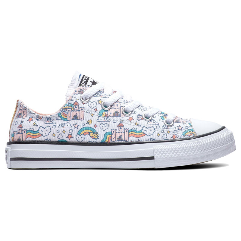 Converse Chuck Taylor All Star Low Kids- White/Pink/Teal