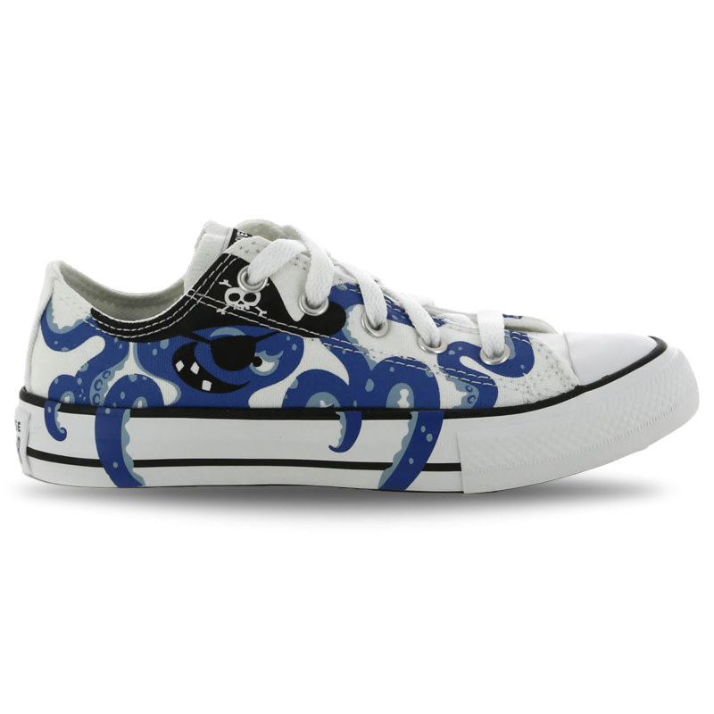 Converse Chuck Taylor All Star Low Kids- White/Blue Print
