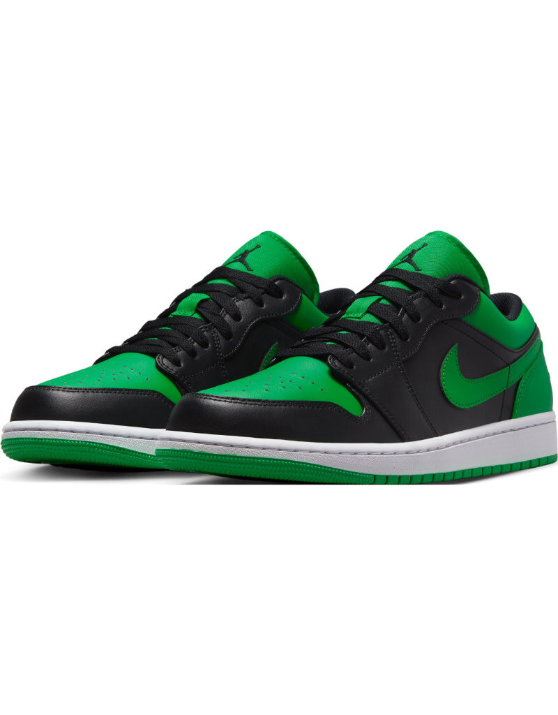 Jordan Air Jordan 1 Low- Black/Black-Lucky Green-White