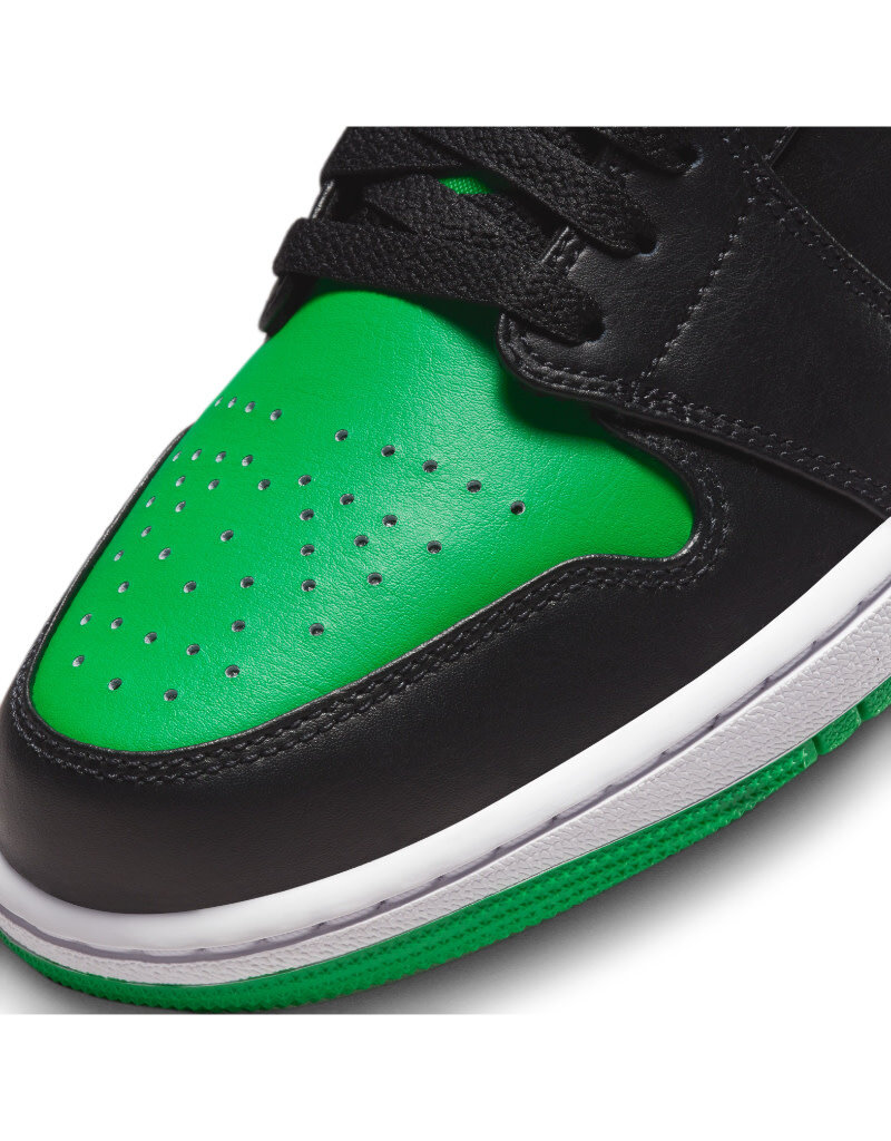 Jordan Air Jordan 1 Low- Black/Black-Lucky Green-White