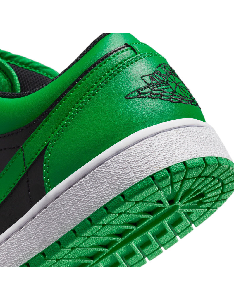 Air Jordan 1 Low- Black/Black-Lucky Green-White - Sports Gallery