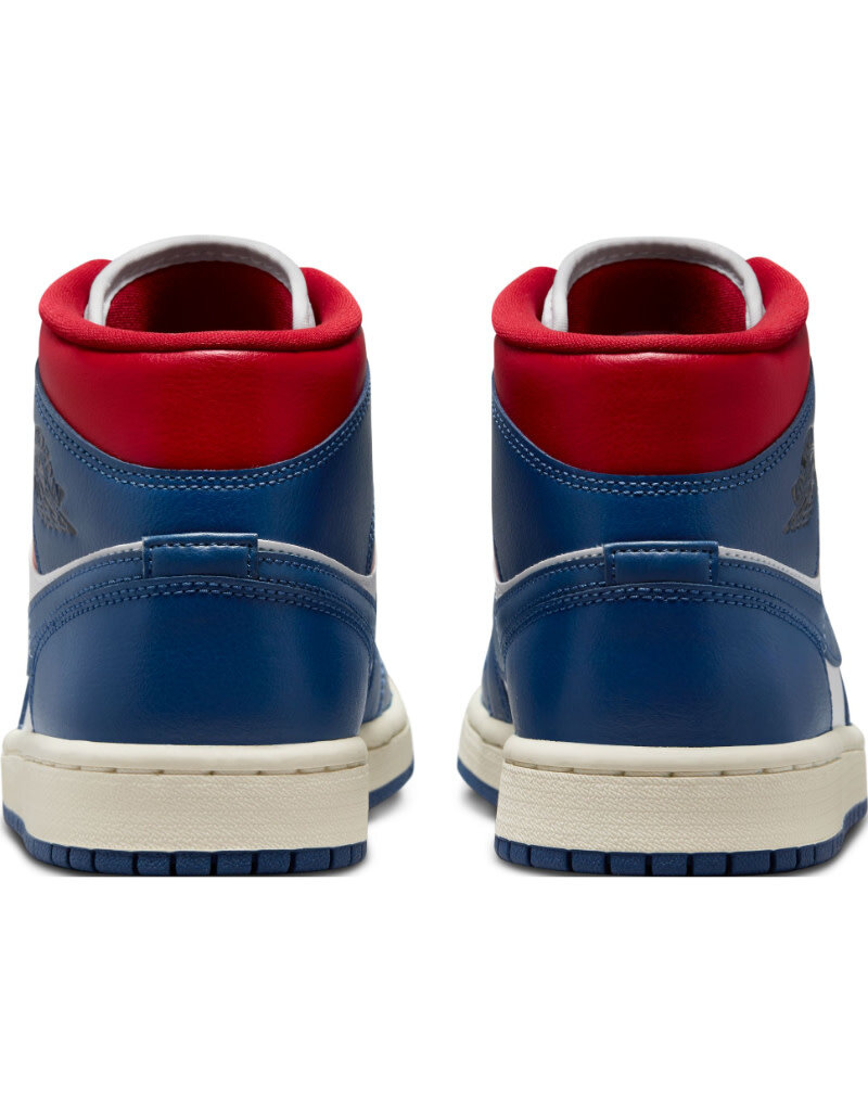 Jordan Wmns Air Jordan 1 Mid- White/French Blue-Gym Red-Sail