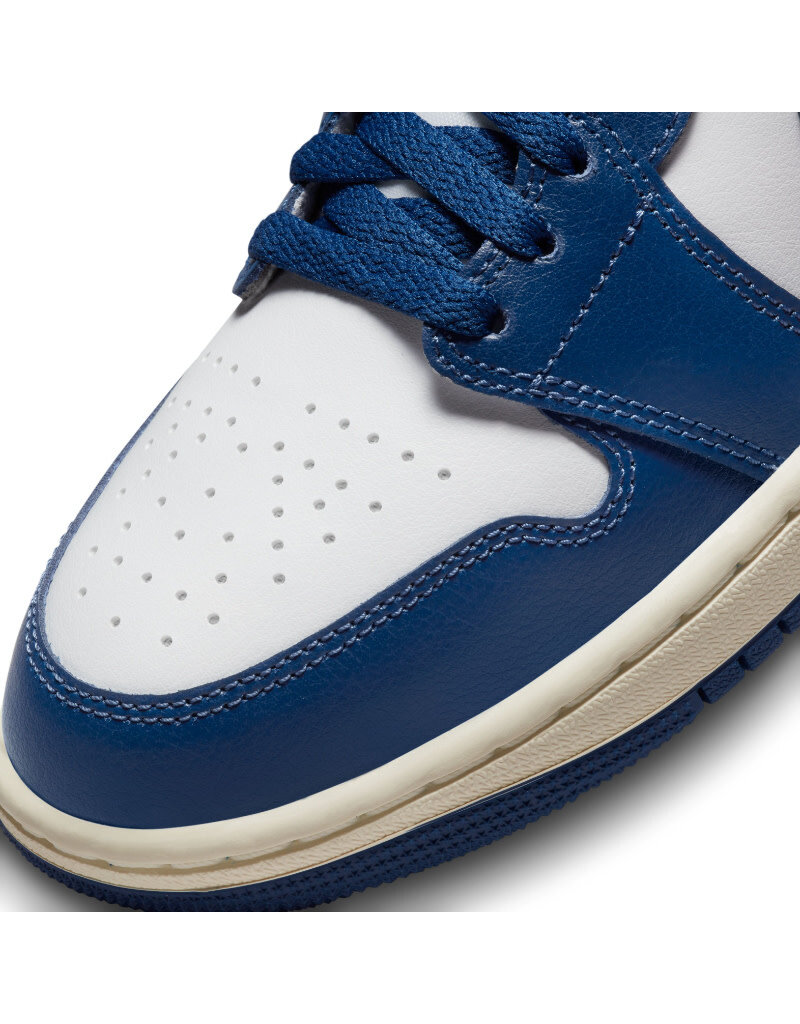 Jordan Wmns Air Jordan 1 Mid- White/French Blue-Gym Red-Sail