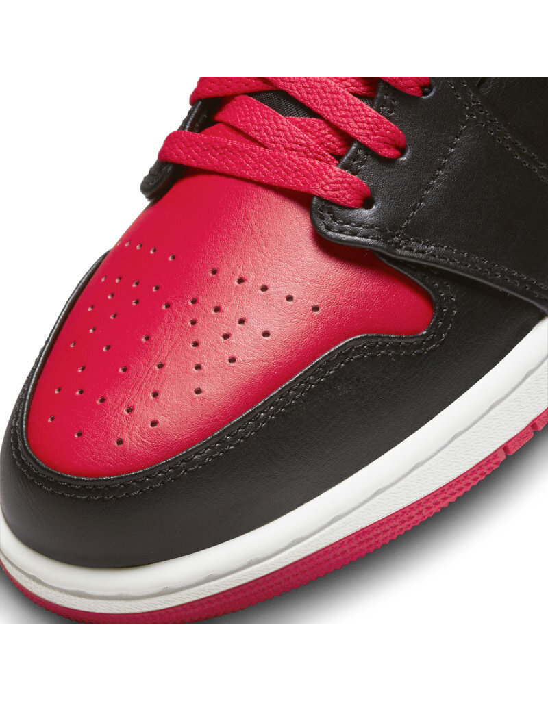 Air Jordan 1 Mid- Black/Fire Red/White - Sports Gallery