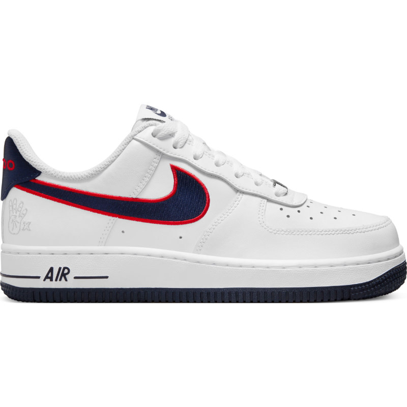 Nike Wmns Air Force 1 '07 Rec V2- White/Obsidian-Unv Red-Wlf Gry