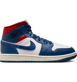 Jordan Wmns Air Jordan 1 Mid- White/French Blue-Gym Red-Sail