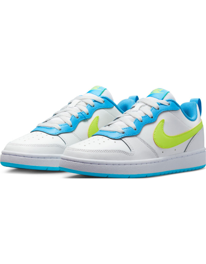 Nike Court Borough Low Gs- White/Blue/Lime