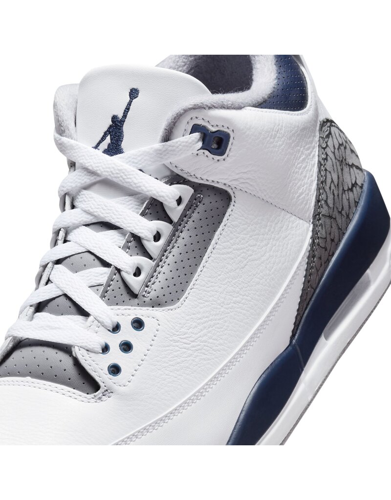 Jordan Air Jordan 3 Retro- White/Navy/Grey