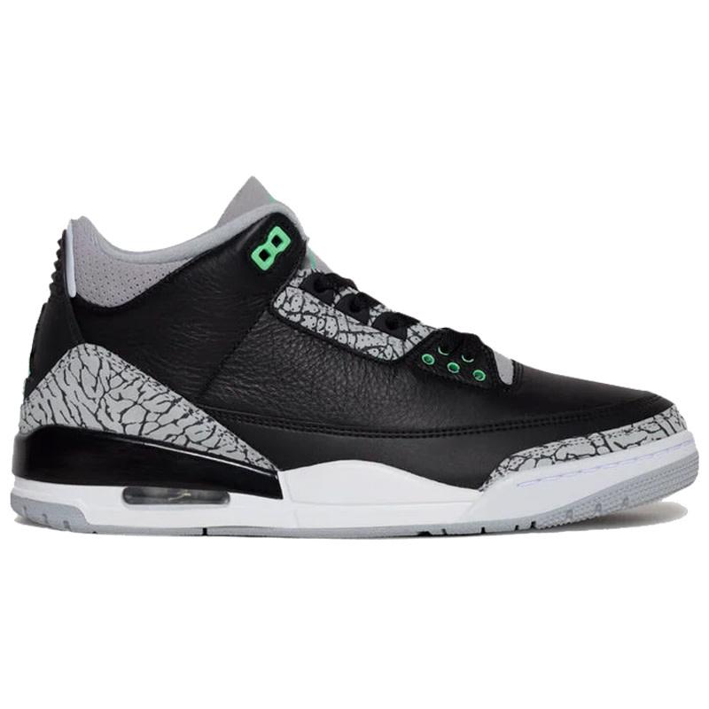 jordan 3 black white electric green