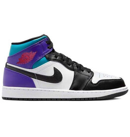 Jordan Air Jordan 1 Mid Aqua- White/Black/Blue