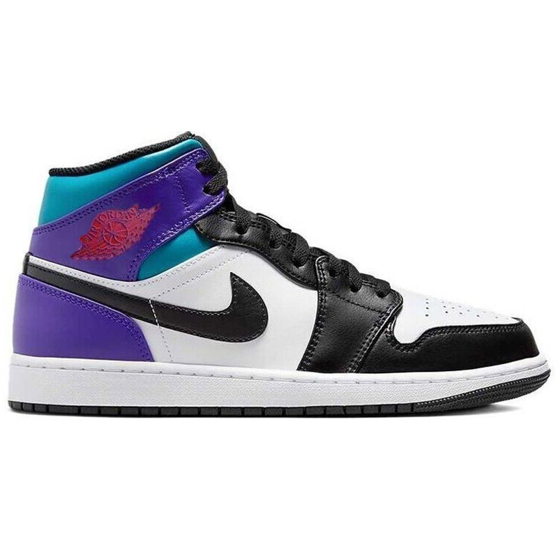 Air Jordan 1 Mid Aqua- White/Black/Blue - Sports Gallery