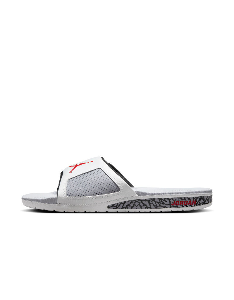 Jordan Slides Jordan Hydro Iii Retro- White/Red/Cmnt Gry/Blk