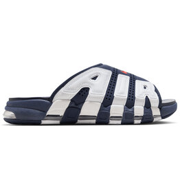 Nike Slides Air More Uptempo Slide- Midnight Navy/Unv Rd/White