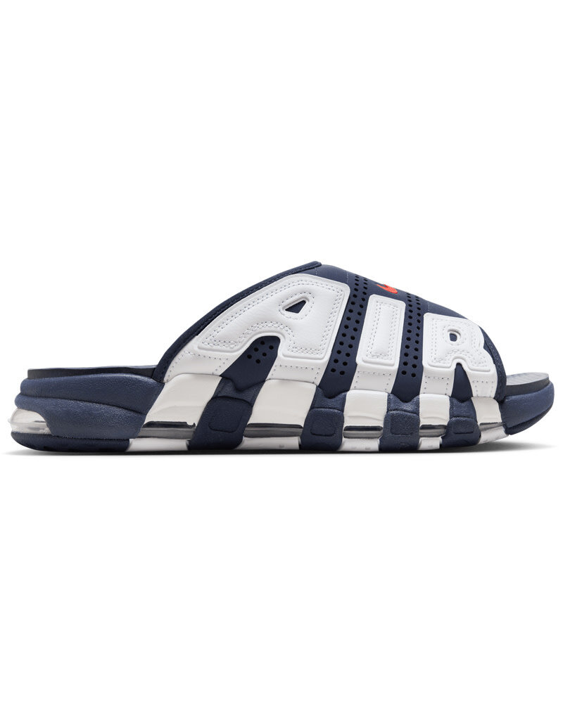 Nike Slides Air More Uptempo Slide- Midnight Navy/Unv Rd/White