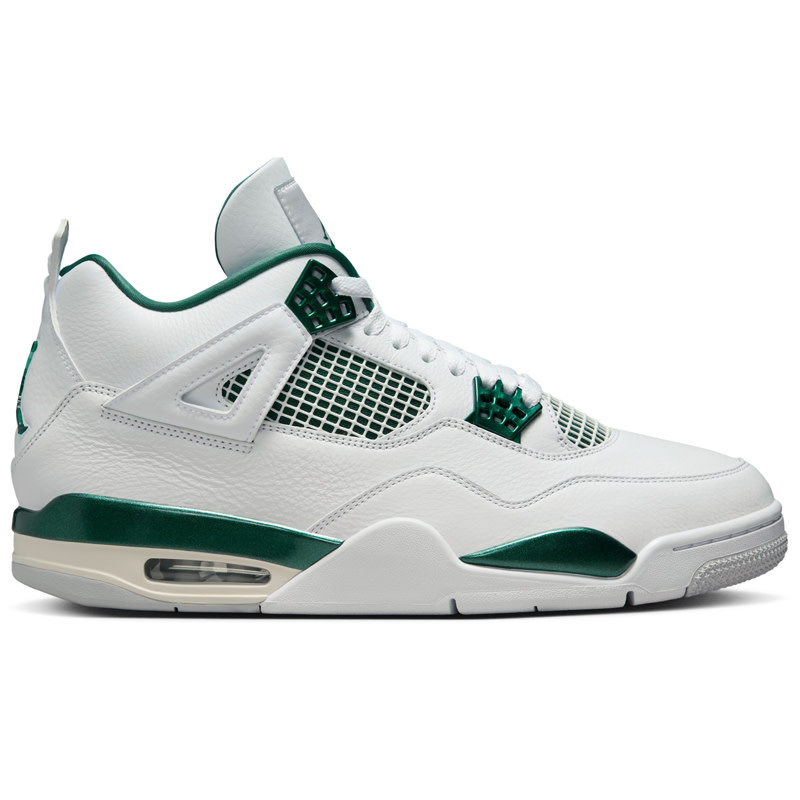 Jordan Air Jordan 4 Retro Rmstd- White/Green/White/Ntrl Gry