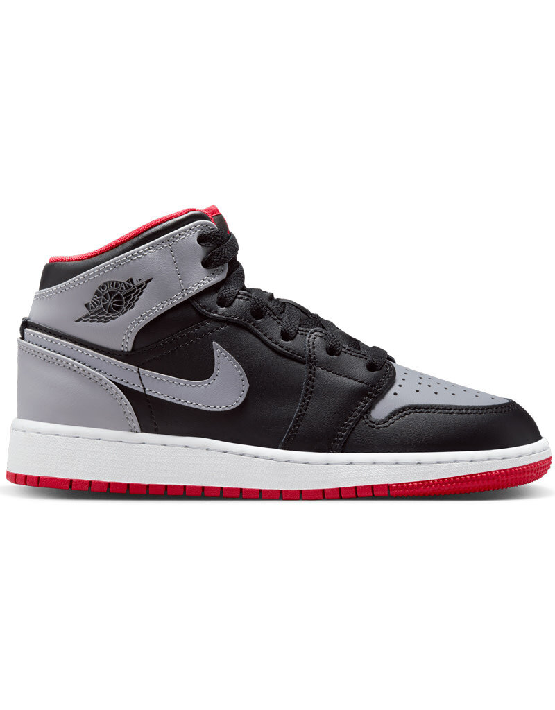 Jordan Air Jordan 1 Mid Bg- Black/Cement Grey/Fr Red-White