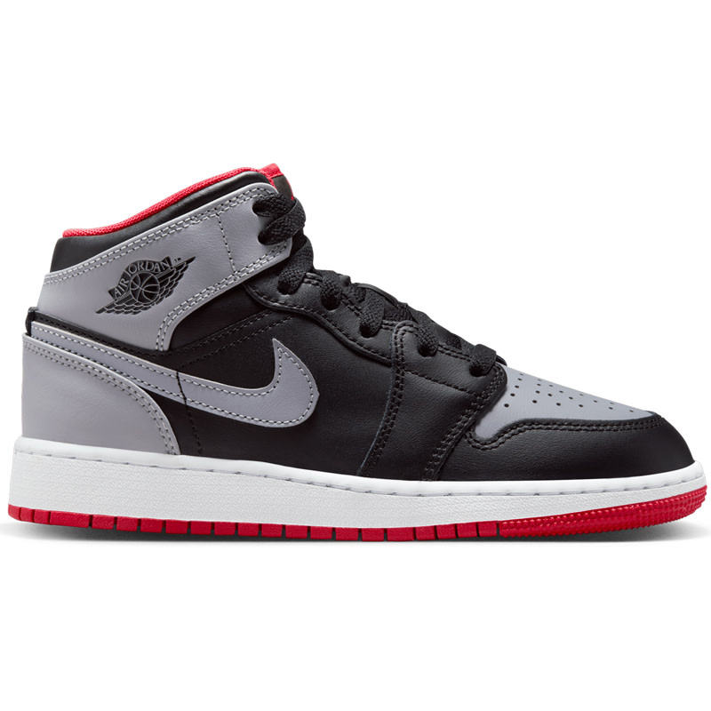 Jordan Air Jordan 1 Mid Bg- Black/Cement Grey/Fr Red-White