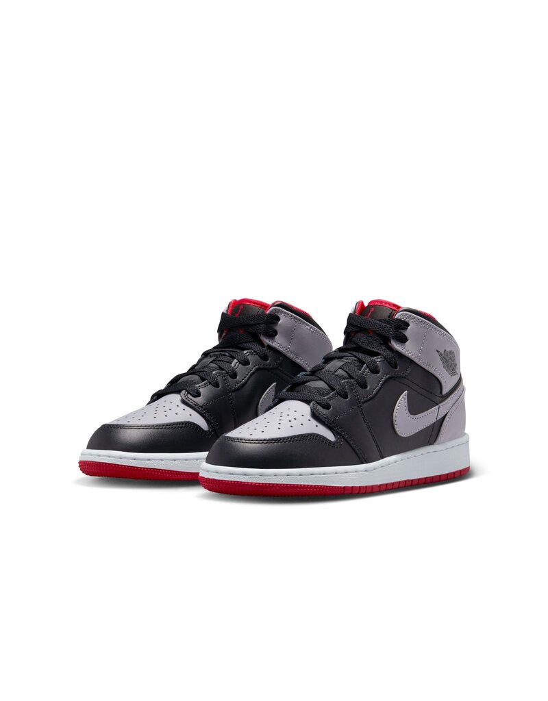 Jordan Air Jordan 1 Mid Bg- Black/Cement Grey/Fr Red-White