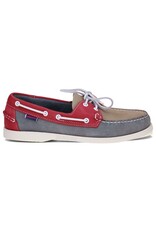Sebago Portland Spinnaker Nubuck- Lt Grey/Smoke-Red Sebago Portland Spinnaker Nubuck- Lt Grey/Smoke-Red