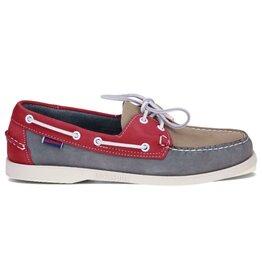 Sebago Portland Spinnaker Nubuck- Lt Grey/Smoke-Red