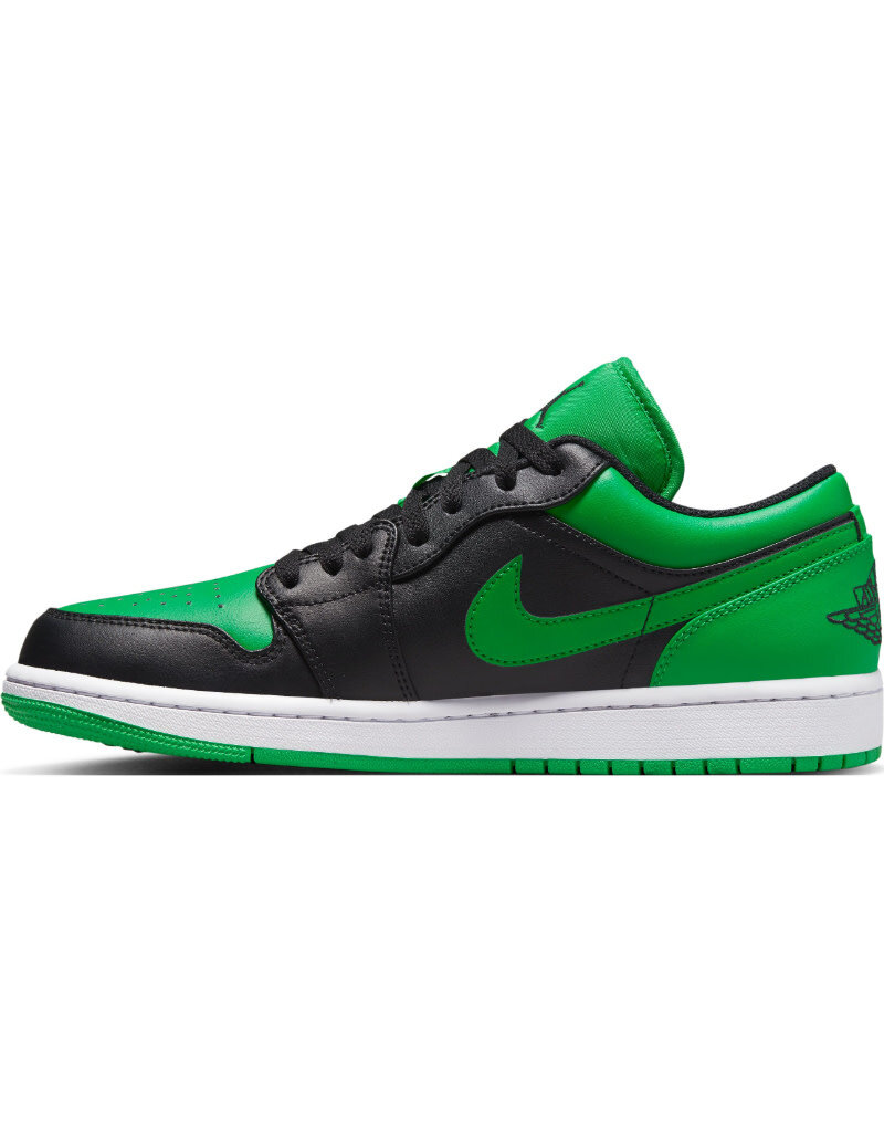 Jordan Air Jordan 1 Low- Black/Black-Lucky Green-White