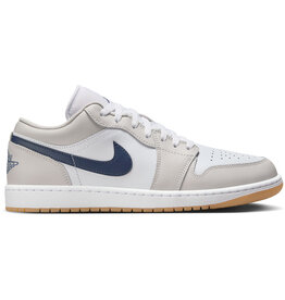 Jordan Air Jordan 1 Low- Wht/Mid Nvy-Ntrl Gry-Gm Md Brw