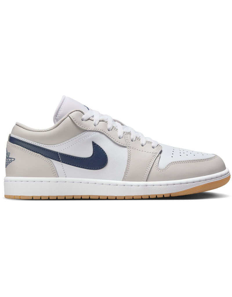 Jordan Air Jordan 1 Low- Wht/Mid Nvy-Ntrl Gry-Gm Md Brw