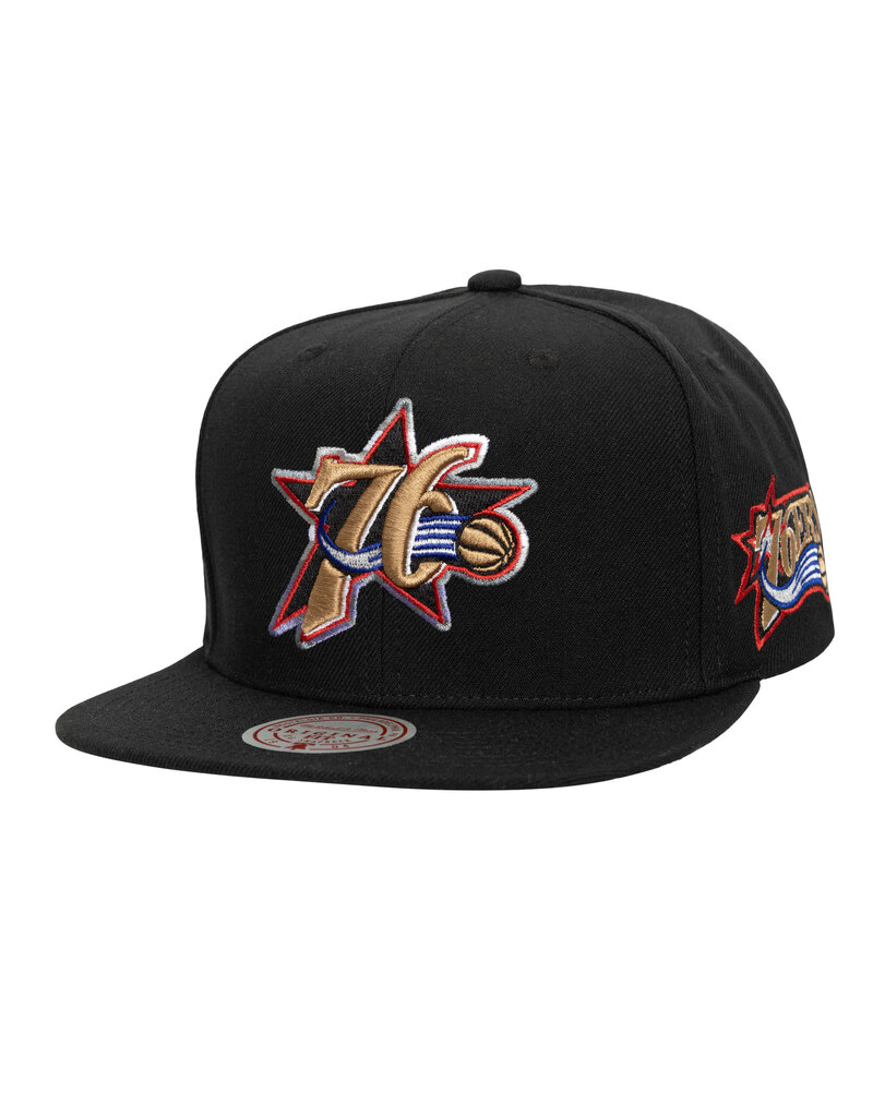 Mitchell & Ness Nba Stripes Snapback Hwc 76Ers- Black/Red