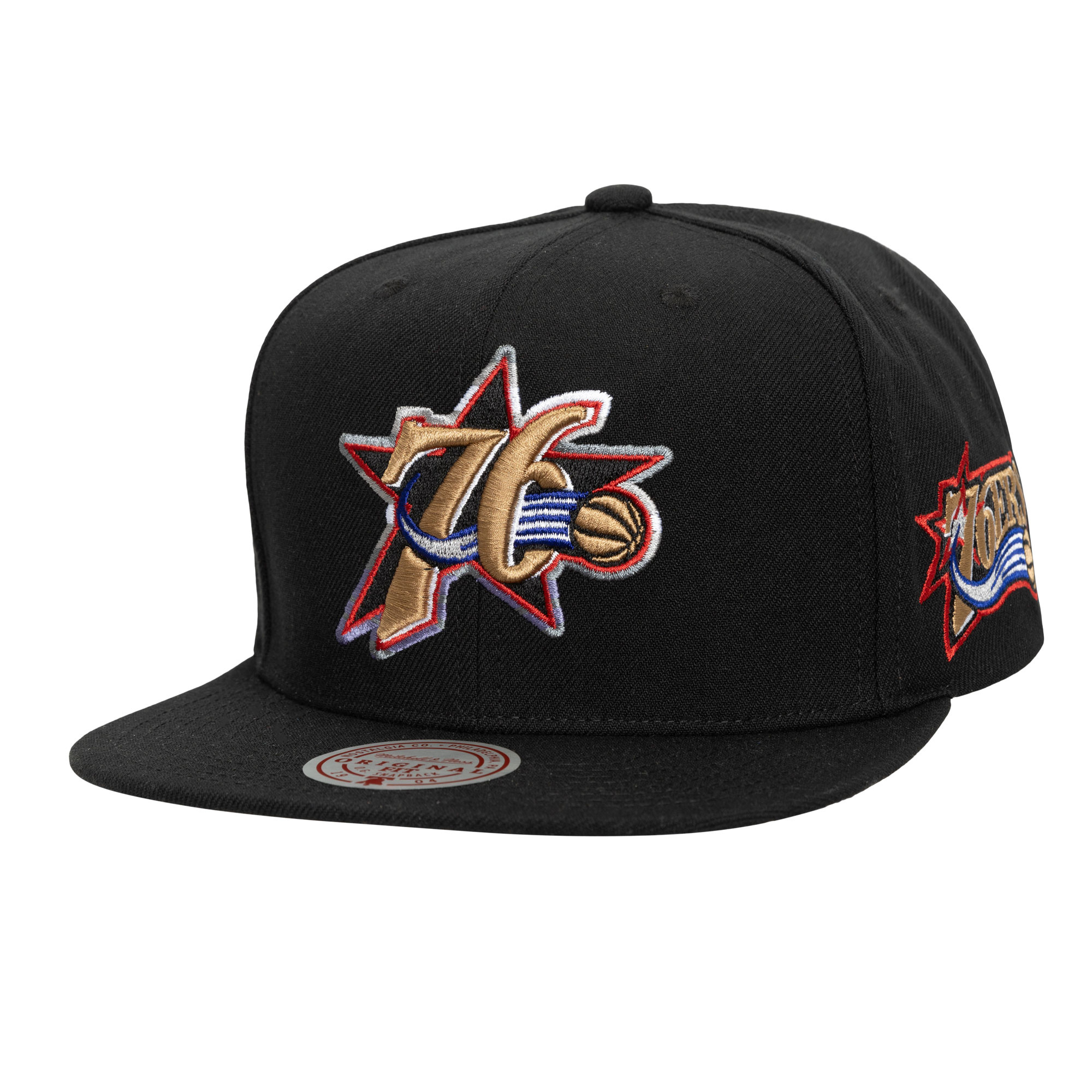 Mitchell & Ness Nba Stripes Snapback Hwc 76Ers- Black/Red