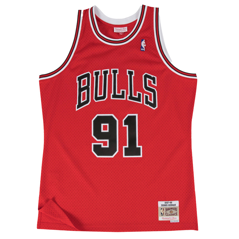 Mitchell & Ness Apparel Mitchell And Ness Nba Swingman Road Jersey Bulls 1997 Dennis Rodman