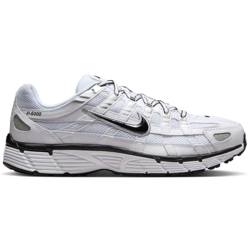 Nike Nike P-6000- White/Black-Mtlc/Silver Black