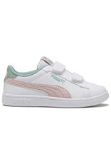 Puma K Puma Smash 3.0 Girly V PS- White/Mauve/Lt Moss