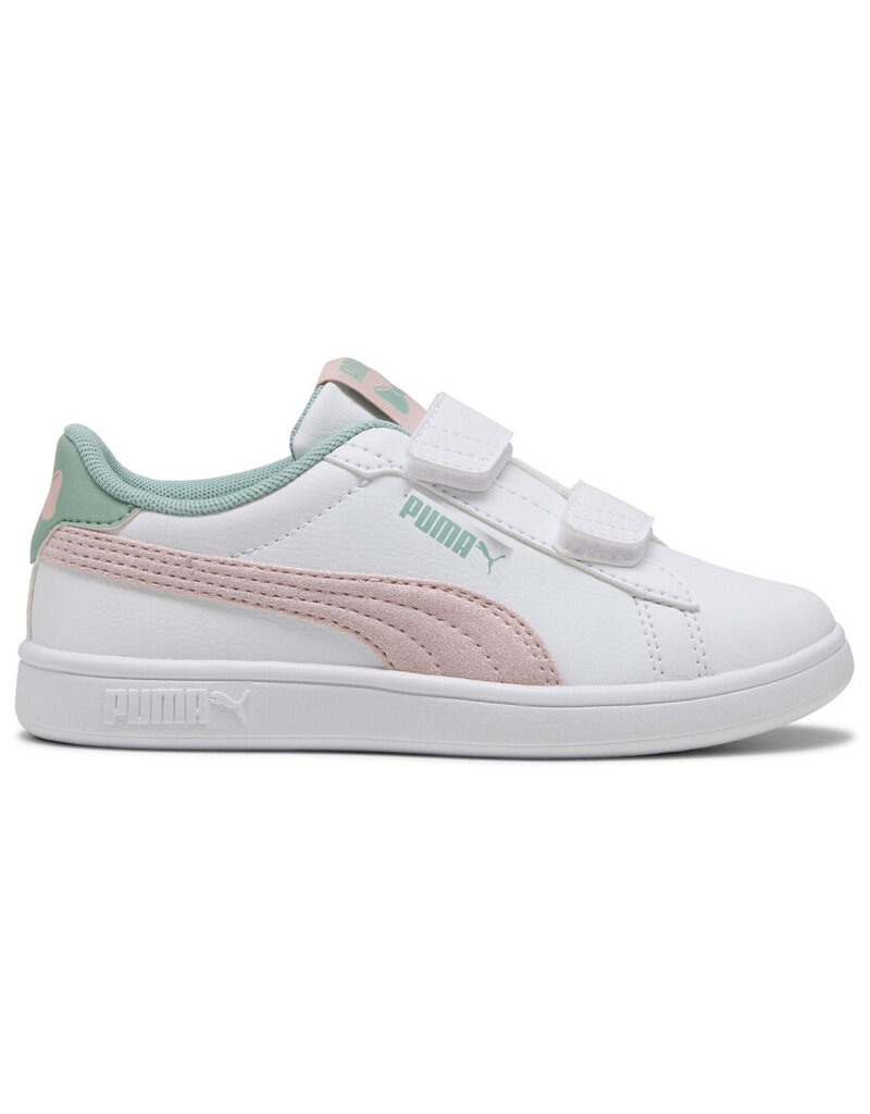 Puma K Puma Smash 3.0 Girly V PS- White/Mauve/Lt Moss