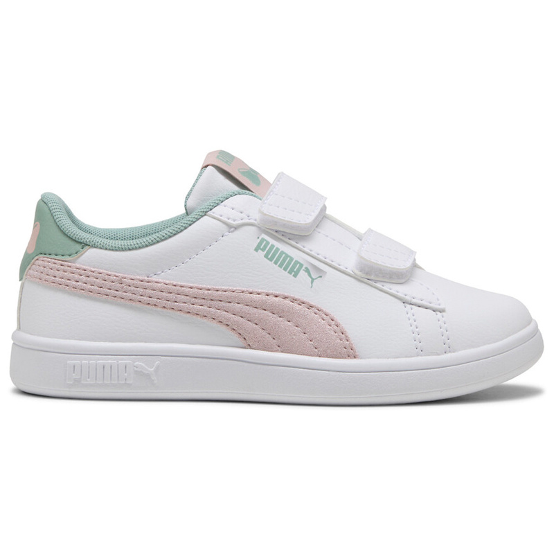 Puma K Puma Smash 3.0 Girly V PS- White/Mauve/Lt Moss