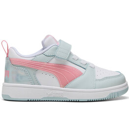 Puma K Puma Rebound V6 Lo Space Belle AC& PS-Sea Glass/Pink/White