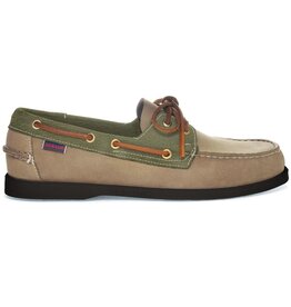 Sebago Portland Spinnaker Nbk- Beige Taupe/Green Military/Dk Brown